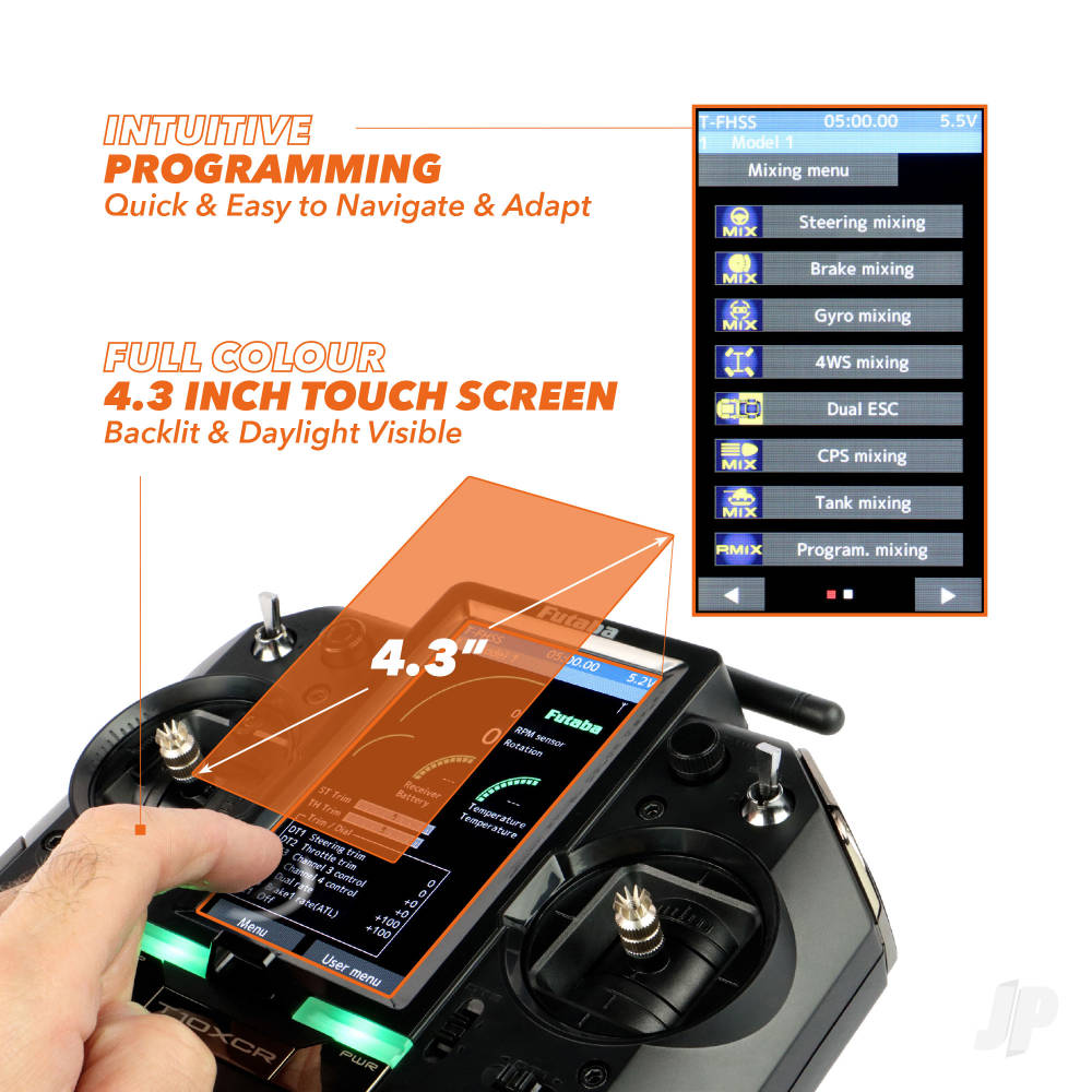 Futaba T10XCR 10-Channel Surface Radio with R404SBS-E Rx | Radios