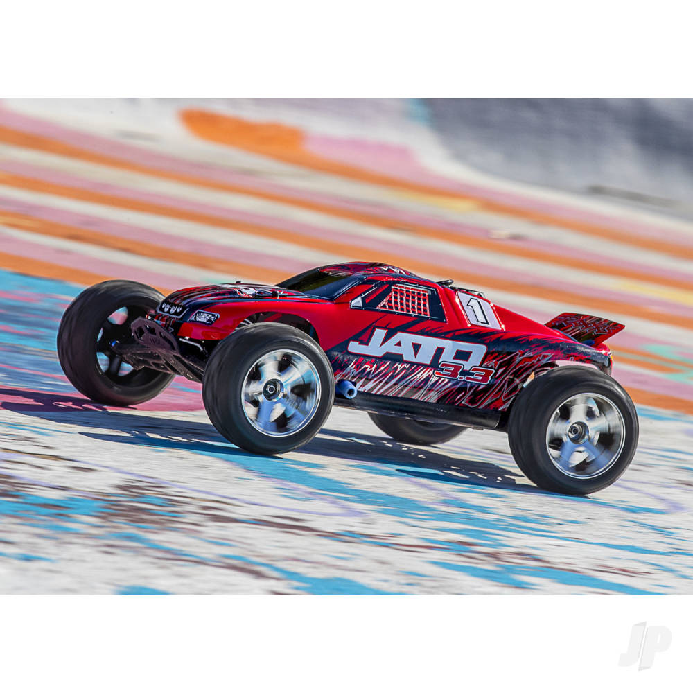 トラクサス 　JATO 　ニトロ25 　1/１０　エンジンカー　２WD Traxxas Jato® 3.3 1/10 2WD RTR Nitro Stadium Truck (Red) w