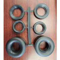 Funny Car Tire set bagged with punched header card