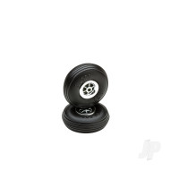1.75in Diameter Chrome Treaded Wheels (2 pcs)
