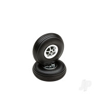 2.25in Diameter Chrome Treaded Wheels (2 pcs)