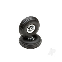 2.5in Diameter Chrome Treaded Wheels (2 pcs)