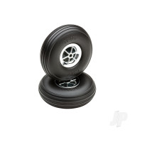 2.75in Diameter Chrome Treaded Wheels (2 pcs)