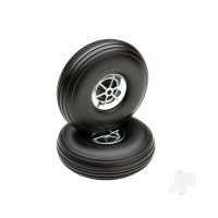 3in Diameter Chrome Treaded Wheels (2 pcs)