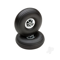 3.25in Diameter Chrome Treaded Wheels (2 pcs)