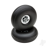 3.5in Diameter Chrome Treaded Wheels (2 pcs)