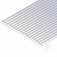 Passenger Car Siding Sheet S-Scale, 0.8 x 150 x 300mm, 0.9mm Spacing (.030 x 6 x 12in, 0.35in Spacing) (1 per pack)