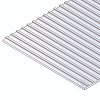 Seam Roofing Sheet, 1.0 x 150 x 300mm, 4.8mm (.040 x 6 x 12in, .187in Groove Spacing) (1 per pack)
