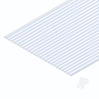 Corrugated Metal Siding Sheet, 1.0 x 150 x 300mm, 2.0mm Groove Spacing (.40 x 6 x 12in, .80in Groove Spacing) (1 per pack)