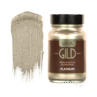 Super GILD Acrylic Gilding Enamel Paint, Platinum (60ml)