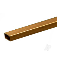 Brass Rectangular Tube, 3/16 x 3/8 x 12in, .014in Wall