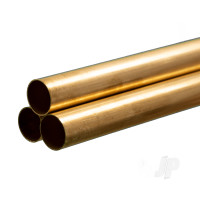Brass Round Tube, 17/32 x 36in - .014in Wall (Bulk Pack of 3 Items)