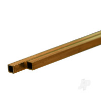 Brass Square Tube, 4 x 300mm, .45mm Wall (2 pcs)