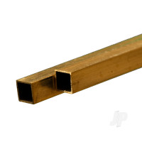 Brass Square Tube, 6 x 300mm, .45mm Wall (2 pcs)