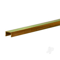 C-Channel Brass, 3/16in x 300mm, .014in Wall
