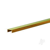 C-Channel Brass, 1/4in x 300mm, .014in Wall