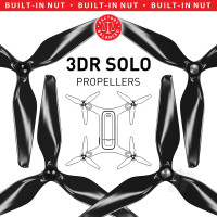 9x4.5 3MR SL 3 Blade Propeller C Set Black, Built in Nut for 3DR SOLO (4 pcs)
