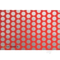 2m ORACOVER Fun-1 Polkadots, Red + Silver (60cm width)