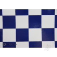 2m ORACOVER Fun-5 Large Chequered, White + Dark Blue (60cm width)