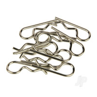 Body Clips, Large Straight, Silver (10 pcs)