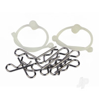 Body Clips (10 pcs) with White Retainers (2 pcs)