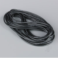 Silicone Wire, 12AWG, 680 Strand, 25ft / 7.5m Black (on a roll)
