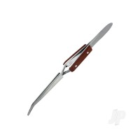 Reverse Action Tweezers Curved Tip/Fibre Grip (160mm) (PTW1128)