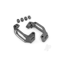 Caster blocks, 6061-T6 aluminium (grey-anodised), left & right, 4x22mm pin (4), 3x10mm BCS (with threadlock) (4), retainers (4)