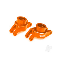 Carriers, stub axle (orange-anodised 6061-T6 aluminium) (rear) (left & right)