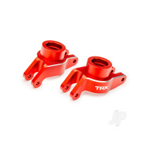 Carriers, stub axle (red-anodised 6061-T6 aluminium) (rear) (left & right)