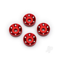 Wheel washers, machined aluminium, Red (4)