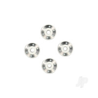 Wheel washers, machined aluminium, silver (4)