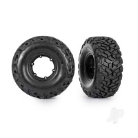 Wheels & Tyres, assembled, glued, left (1), right (1) (black wheels, Maxx Slash belted tyres, foam inserts) (outer) (TSM rated) (requires #10274 & 10276, sold separately)