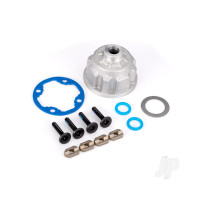 Carrier, Differential (Aluminium)/ o-ring gaskets (2)/ ring gear gasket/ spacers (4)/ 12.2x18x0.5 MW/ 3x15mm flat-head machine screws (with threadlock) (4)