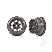 Wheels, dirt oval, Graphite Grey, dual profile (2.2in outer, 3.0in inner) (2) (2WD front only)
