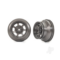 Wheels, dirt oval, Graphite Grey, dual profile (2.2in outer, 3.0in inner) (2) (4WD front/rear, 2WD rear only)