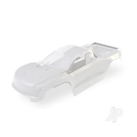 Body, Mini Maxx (Clear, requires painting), window masks, decal sheet (includes front & rear body latches, hardware) (for clipless mounting)