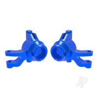 Steering blocks, 6061-T6 aluminium (Blue-anodised) (left & right), 3x12mm SS (with threadlock) (4 pcs), 3x15mm BCS (with threadlock) (2 pcs)
