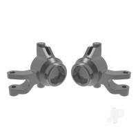 Steering blocks, 6061-T6 aluminium (Grey-anodised) (left & right), 3x12mm SS (with threadlock) (4 pcs), 3x15mm BCS (with threadlock) (2 pcs)