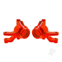 Steering blocks, 6061-T6 aluminium (Red-anodised) (left & right), 3x12mm SS (with threadlock) (4 pcs), 3x15mm BCS (with threadlock) (2 pcs)
