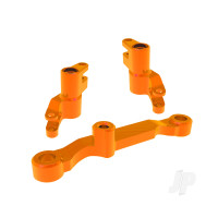 Steering bellcranks, draglink (Orange-anodised 6061-T6 aluminium), 3x13mm SS (with threadlock) (2), 3x12mm BCS (with threadlock) (2), 5x8x2.5mm ball bearings (2), 5x10x4mm ball bearings (2)