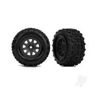 Wheels & Tyres, Assembled (Black with Satin beadlock wheels, dual profile (2.1" outer, 2.6" inner), Sledgehammer tyres, foam inserts)) (front) (2)