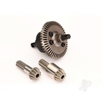 Differential assembly (bevel gear), front or rear, complete/ pinion gear, differential (12/47 ratio) (front (1), rear (1)) (fits Mini Maxx)
