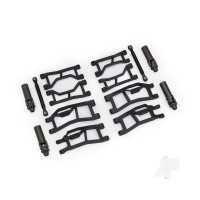 Suspension kit, Mini Maxx WideMaxx, black (includes front & rear suspension arms, front toe links & outer half shafts (extended))
