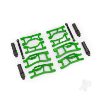 Suspension kit, Mini Maxx WideMaxx, green (includes front & rear suspension arms, front toe links & outer half shafts (extended))