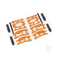 Suspension kit, Mini Maxx WideMaxx, orange (includes front & rear suspension arms, front toe links & outer half shafts (extended))