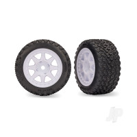 White Rear Mini Rally Wheels with Rally Tires (2)