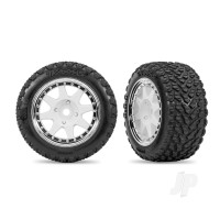White Rear Mini Rally Wheels with Rally Tires (2)