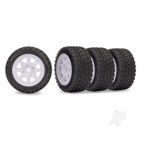 White Mini Rally wheels with Rally Tires (F&R)