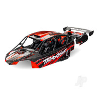 Body, Funco Pro Scale Sand Car, red (painted, decals applied) (assembled with front & rear body supports for clipless mounting, roll cage & interior)